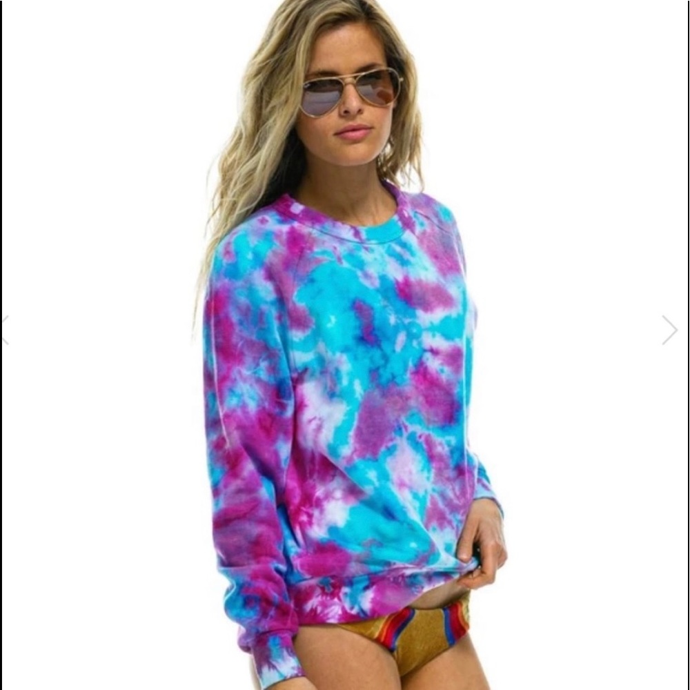 Aviator Nation Crew Tie Dye Sweatshirt